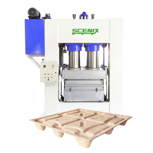 How does the Sawdust Wood Pallet Hot Press Machine work?